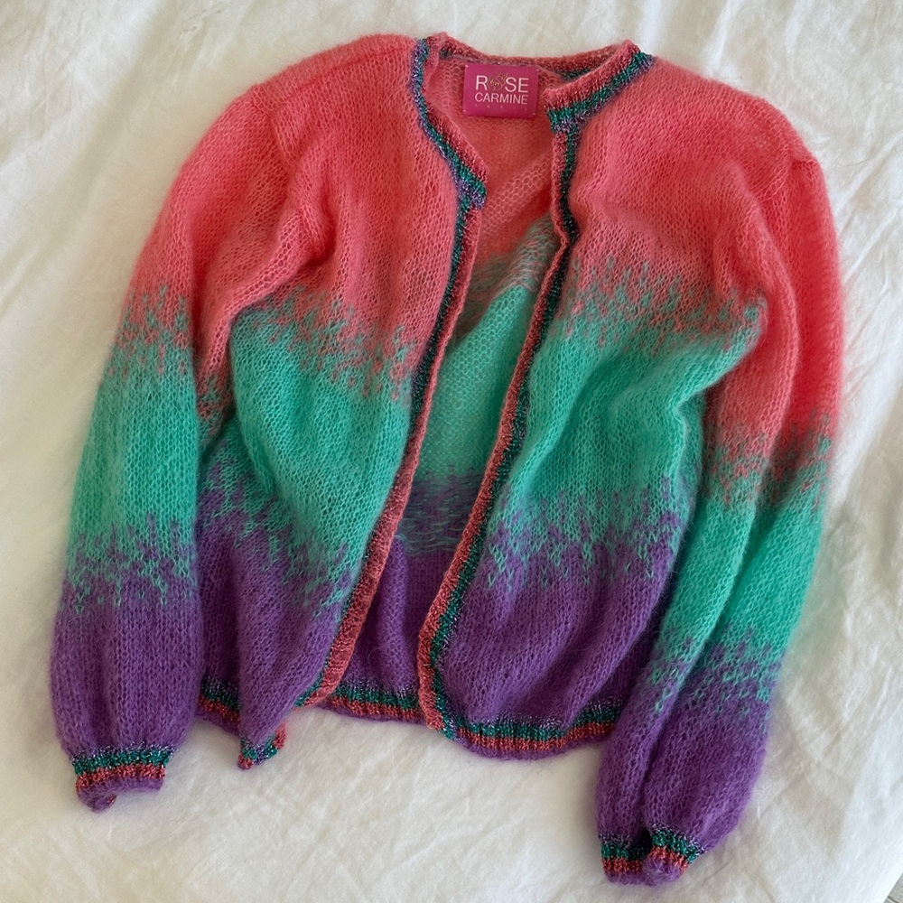 Rose Carmine Multicolor Gradient Sweater